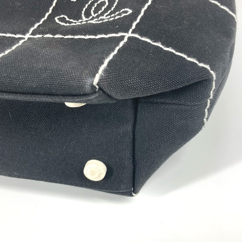 CHANEL Shoulder Bag canvas black CC COCO Mark Women Used Authentic