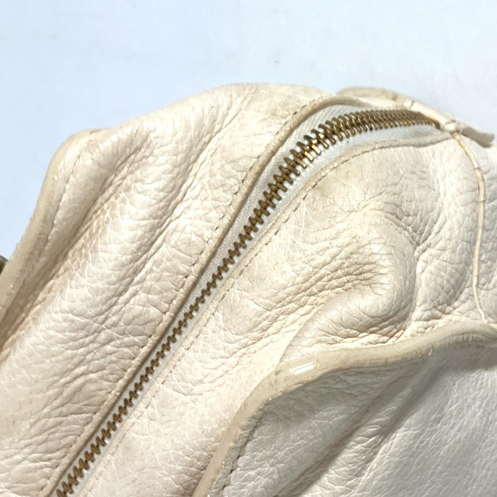 CHANEL Shoulder Bag leather white Shoulder CC COCO Mark logo