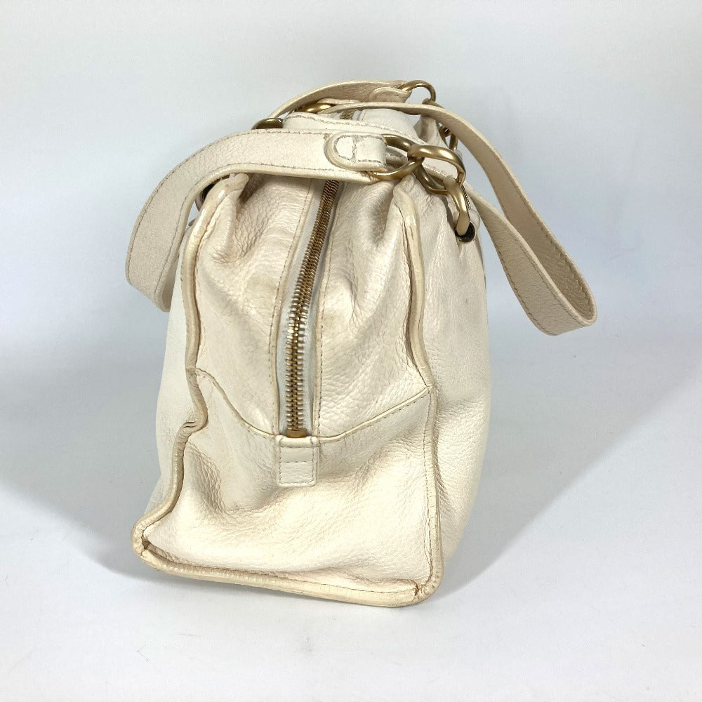 CHANEL Shoulder Bag leather white Shoulder CC COCO Mark logo