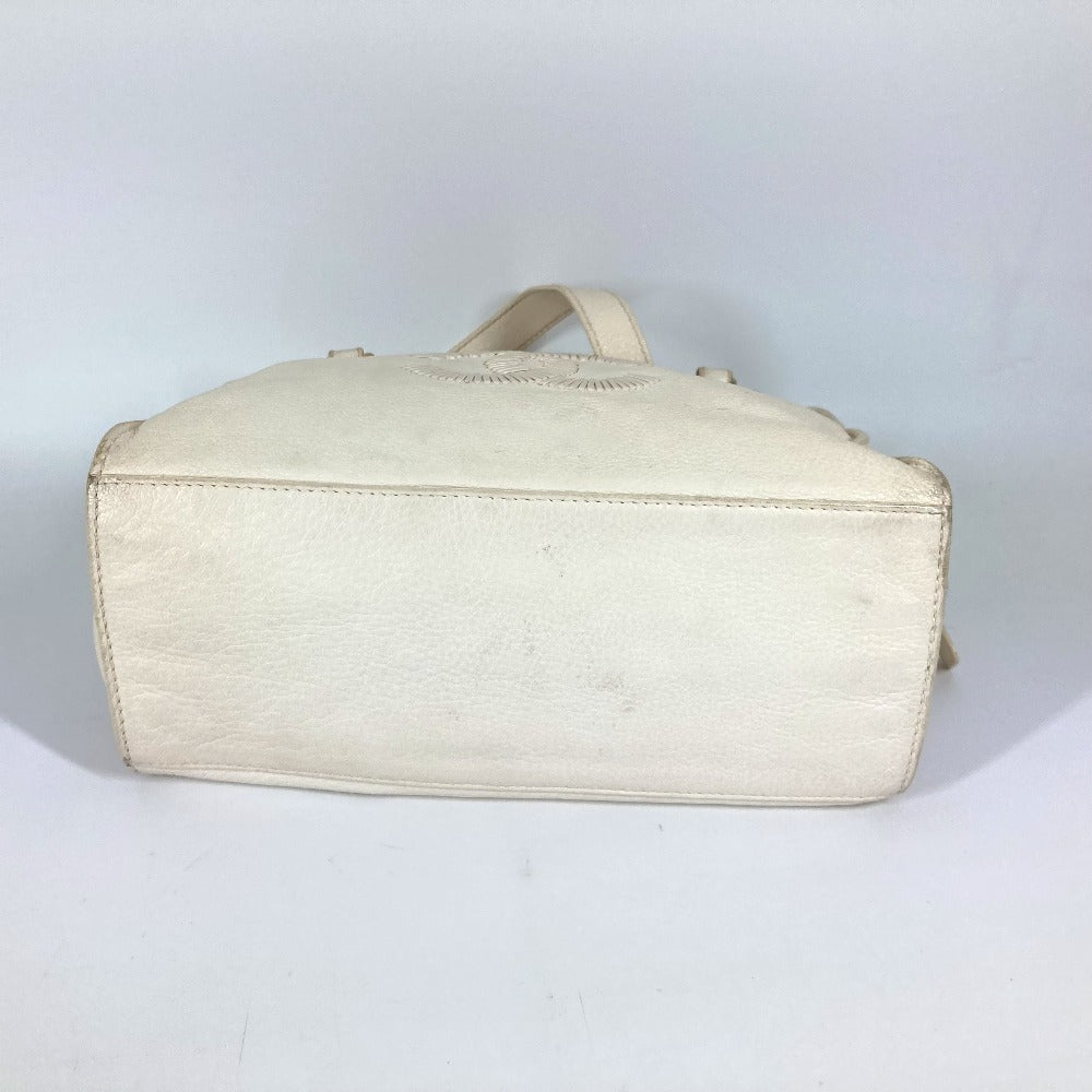 CHANEL Shoulder Bag leather white Shoulder CC COCO Mark logo