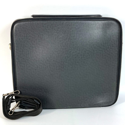 LOUIS VUITTON Handbag M30832 Taiga Leather black Taiga Porto Ordinatur Odessa Computer Case Women Used Authentic