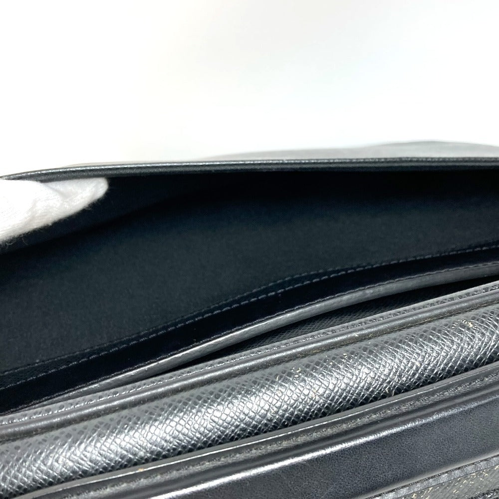 LOUIS VUITTON Handbag M30832 Taiga Leather black Taiga Porto Ordinatur Odessa Computer Case Women Used Authentic