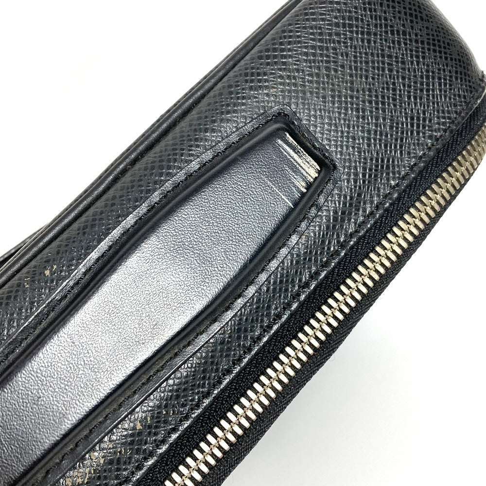 LOUIS VUITTON Handbag M30832 Taiga Leather black Taiga Porto Ordinatur Odessa Computer Case Women Used Authentic