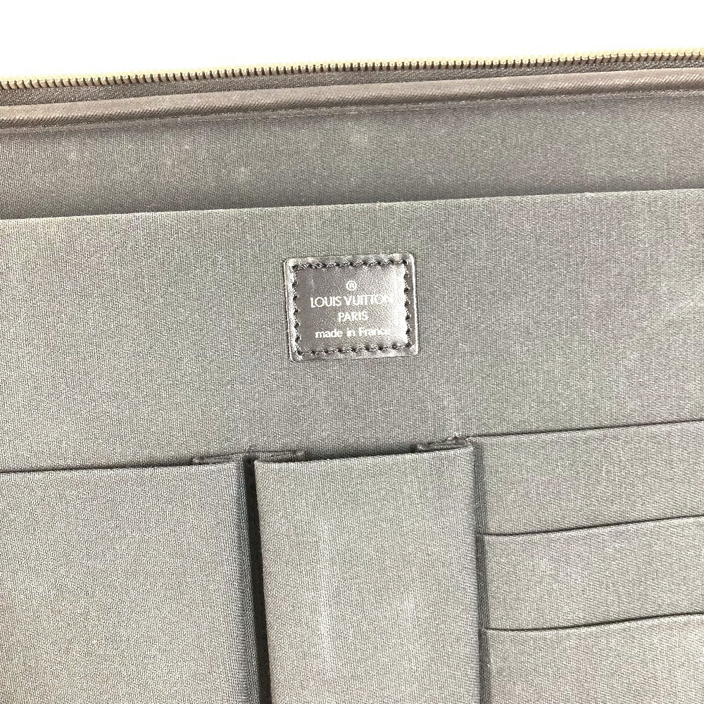 LOUIS VUITTON Handbag M30832 Taiga Leather black Taiga Porto Ordinatur Odessa Computer Case Women Used Authentic