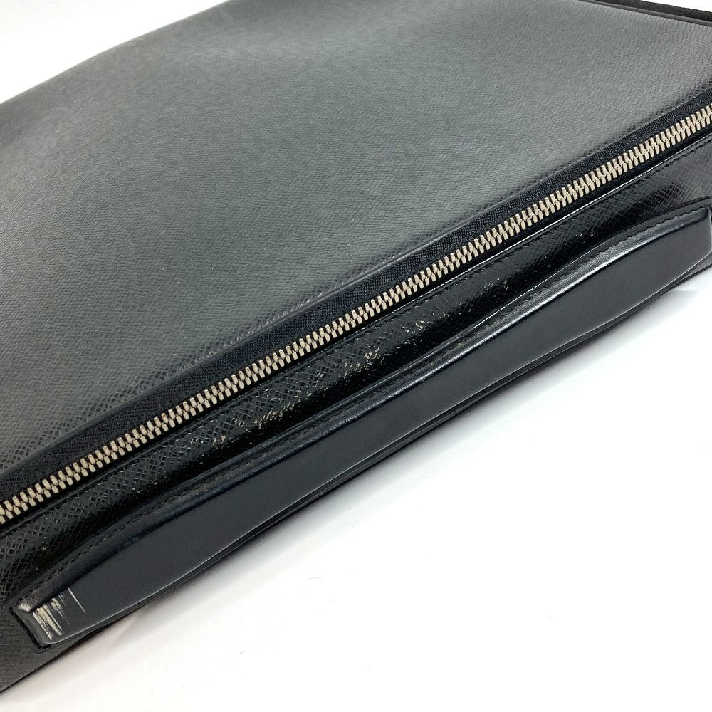 LOUIS VUITTON Handbag M30832 Taiga Leather black Taiga Porto Ordinatur Odessa Computer Case Women Used Authentic