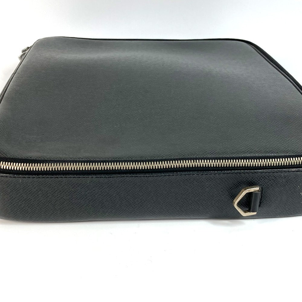 LOUIS VUITTON Handbag M30832 Taiga Leather black Taiga Porto Ordinatur Odessa Computer Case Women Used Authentic