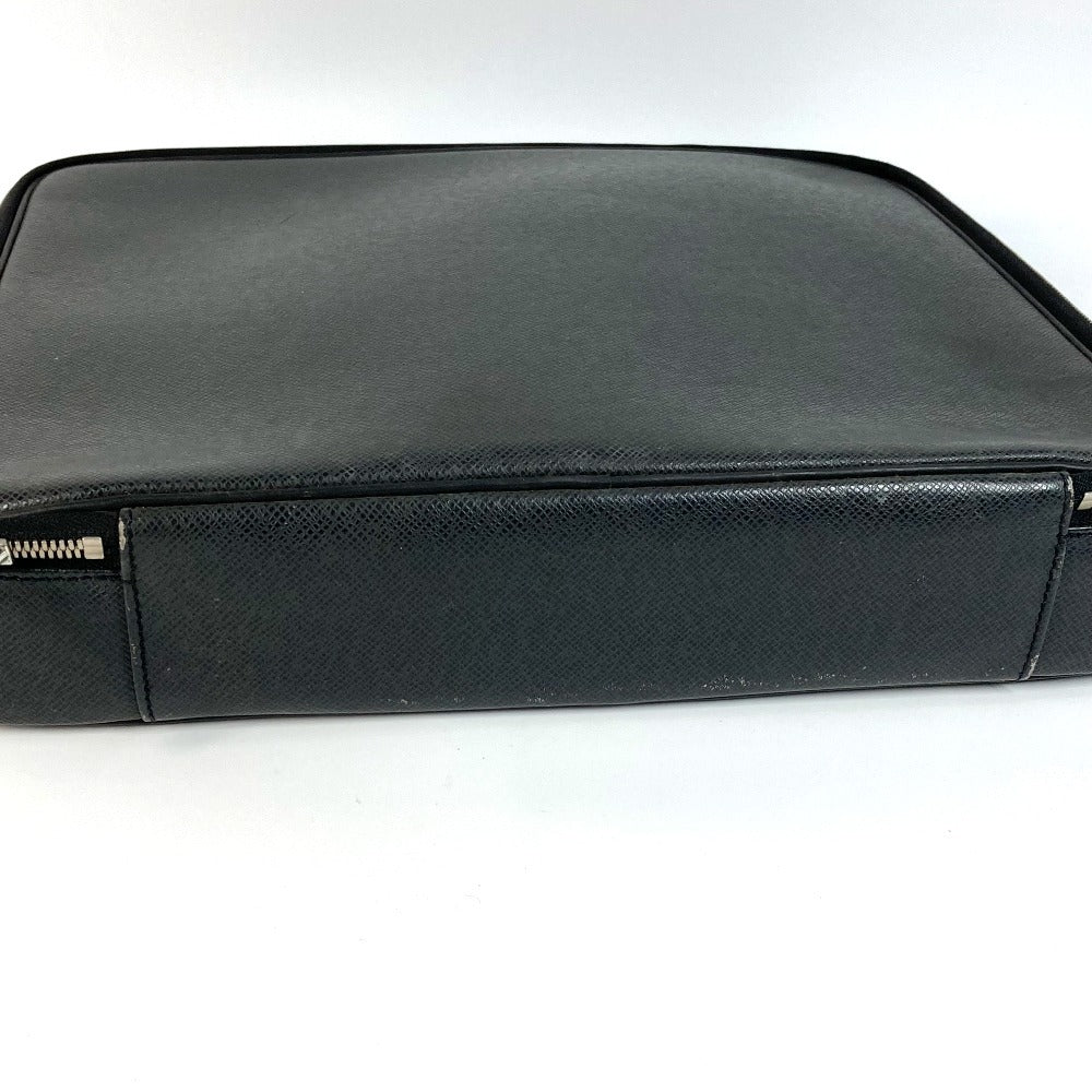 LOUIS VUITTON Handbag M30832 Taiga Leather black Taiga Porto Ordinatur Odessa Computer Case Women Used Authentic
