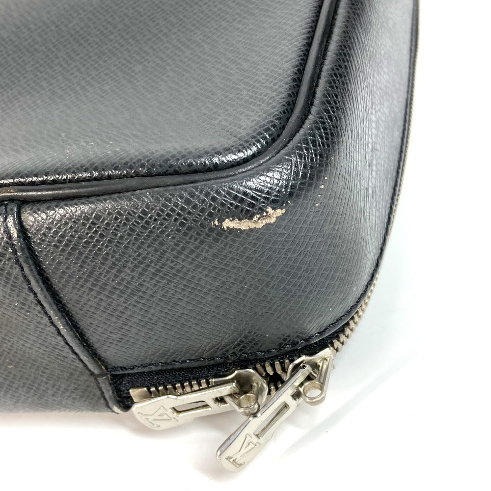 LOUIS VUITTON Handbag M30832 Taiga Leather black Taiga Porto Ordinatur Odessa Computer Case Women Used Authentic