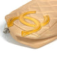 CHANEL Pouch leather beige Cambon line CC COCO Mark logo Women Used Authentic