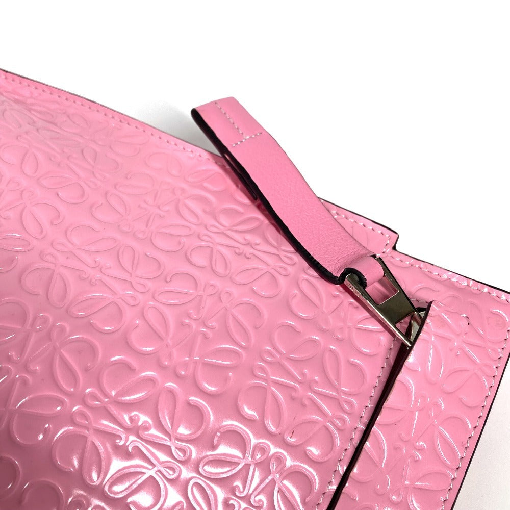 LOEWE Clutch bag leather pink T pouch anagram logo