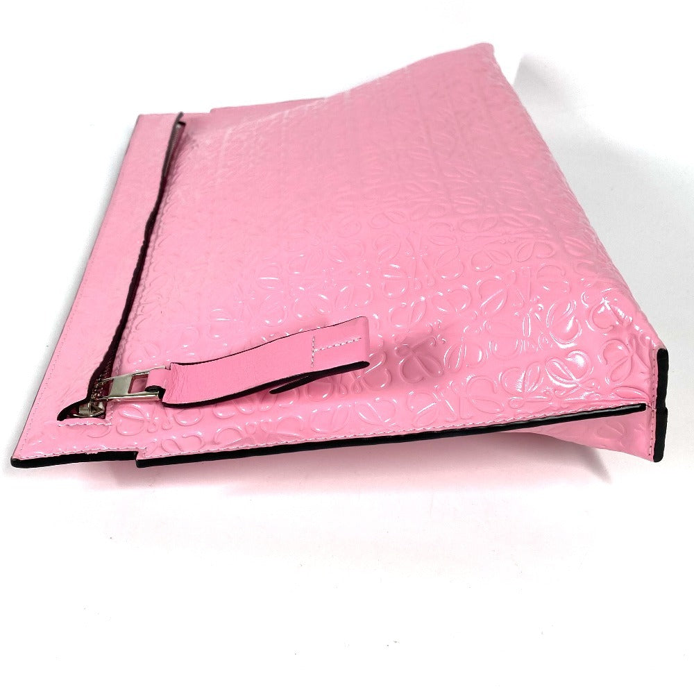 LOEWE Clutch bag leather pink T pouch anagram logo