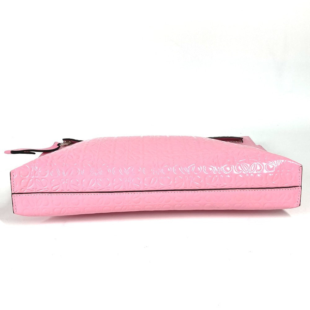 LOEWE Clutch bag leather pink T pouch anagram logo