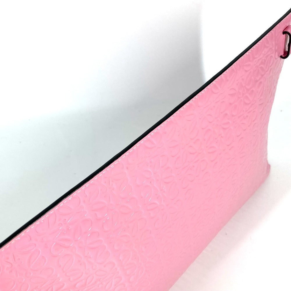 LOEWE Clutch bag leather pink T pouch anagram logo