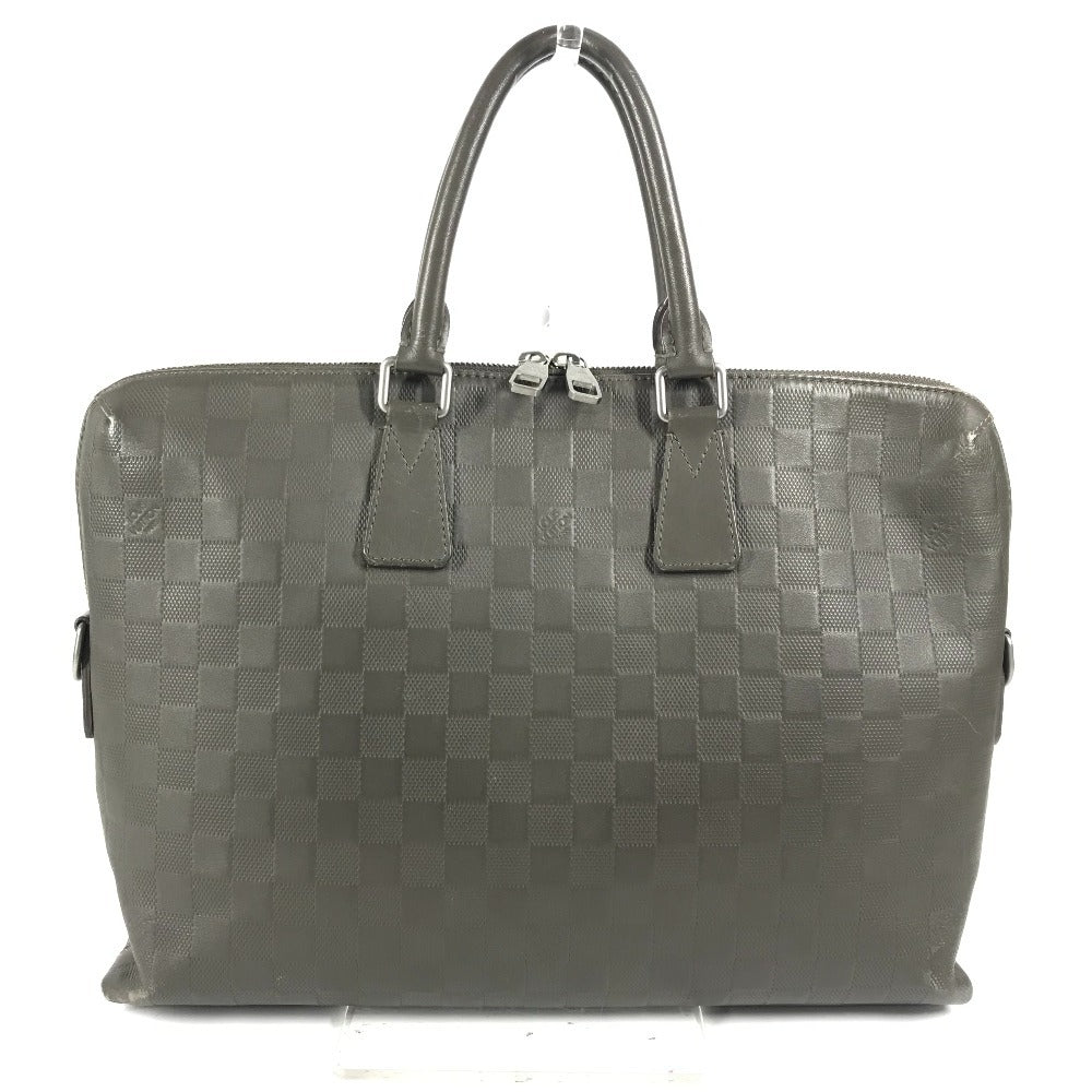 LOUIS VUITTON Business bag N41327 Damier Anfini Leather gray Damier Anfini Porto de Cumanjour PDJ