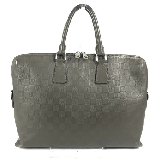 LOUIS VUITTON Business bag N41327 Damier Anfini Leather gray Damier Anfini Porto de Cumanjour PDJ
