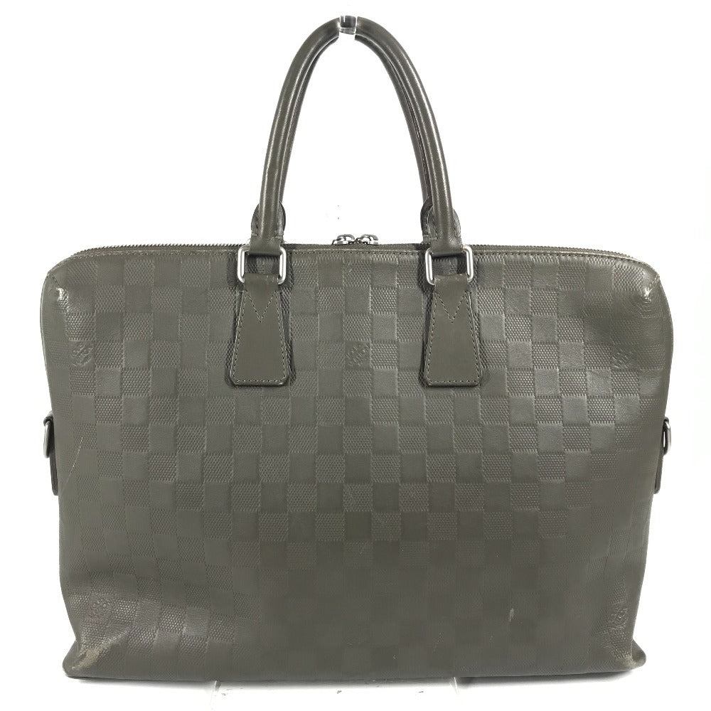 LOUIS VUITTON Business bag N41327 Damier Anfini Leather gray Damier Anfini Porto de Cumanjour PDJ