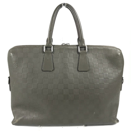 LOUIS VUITTON Business bag N41327 Damier Anfini Leather gray Damier Anfini Porto de Cumanjour PDJ