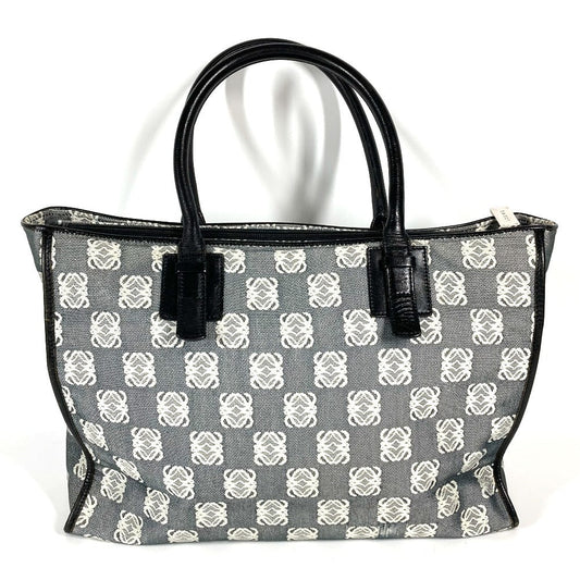 LOEWE Business bag Leather / canvas black Anagram total logo