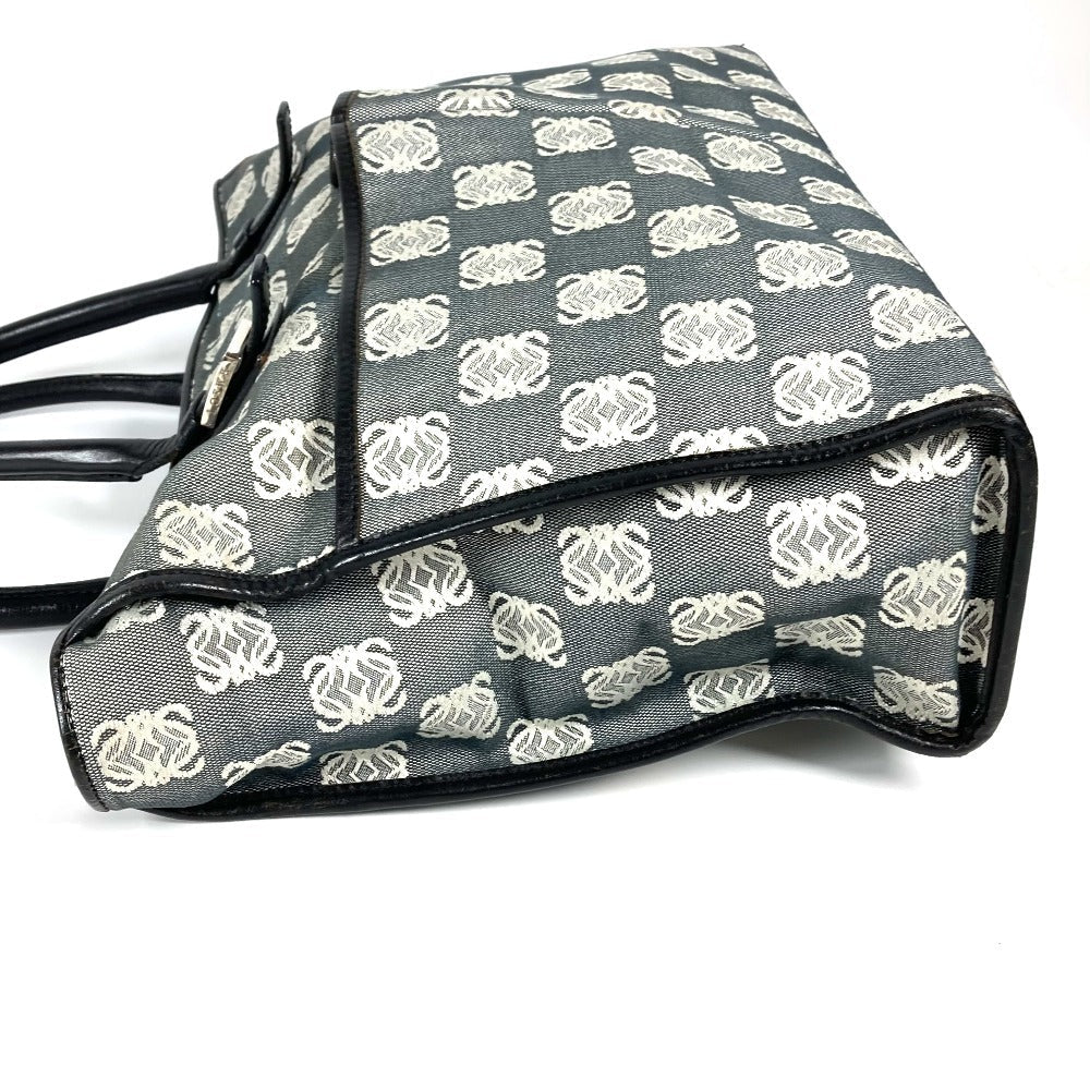LOEWE Business bag Leather / canvas black Anagram total logo