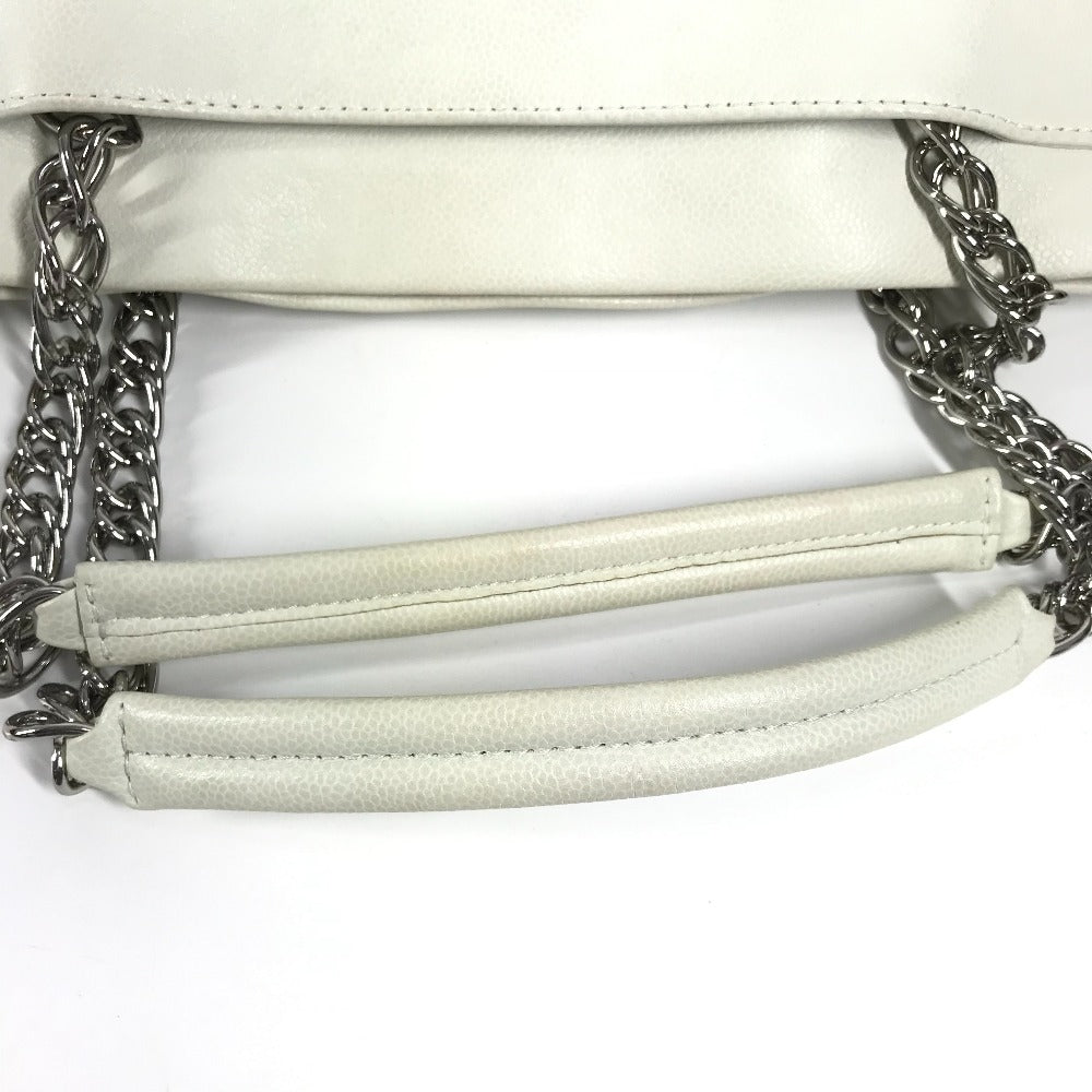 CHANEL Shoulder Bag Soft caviar skin white CC COCO Mark