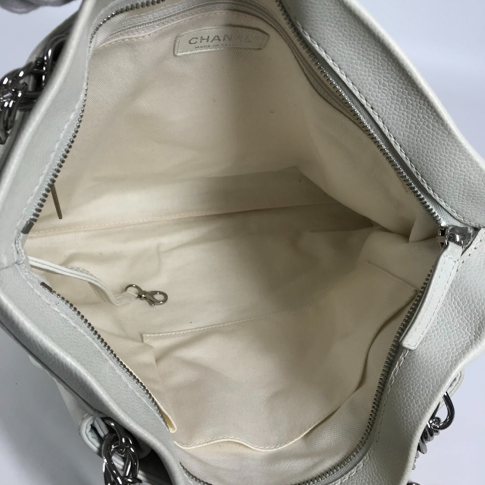 CHANEL Shoulder Bag Soft caviar skin white CC COCO Mark