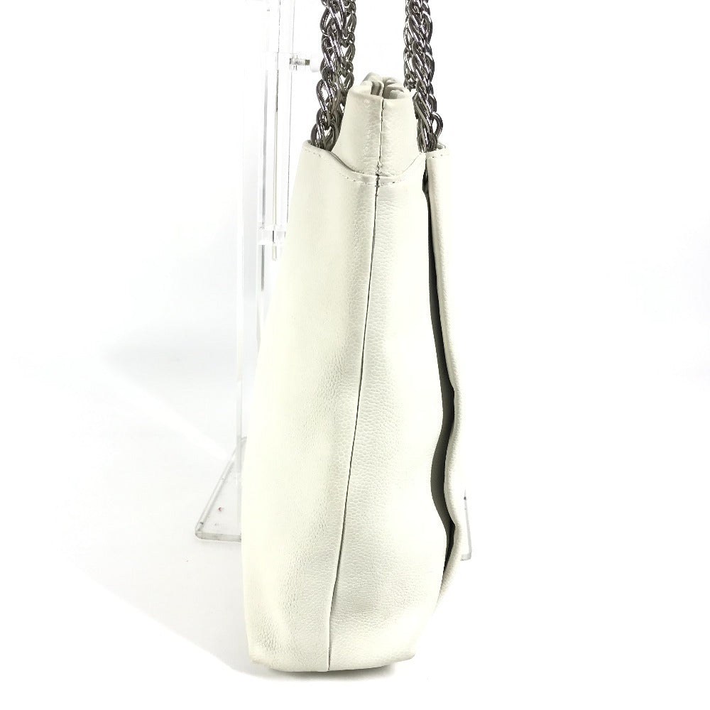 CHANEL Shoulder Bag Soft caviar skin white CC COCO Mark