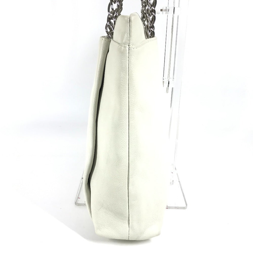 CHANEL Shoulder Bag Soft caviar skin white CC COCO Mark
