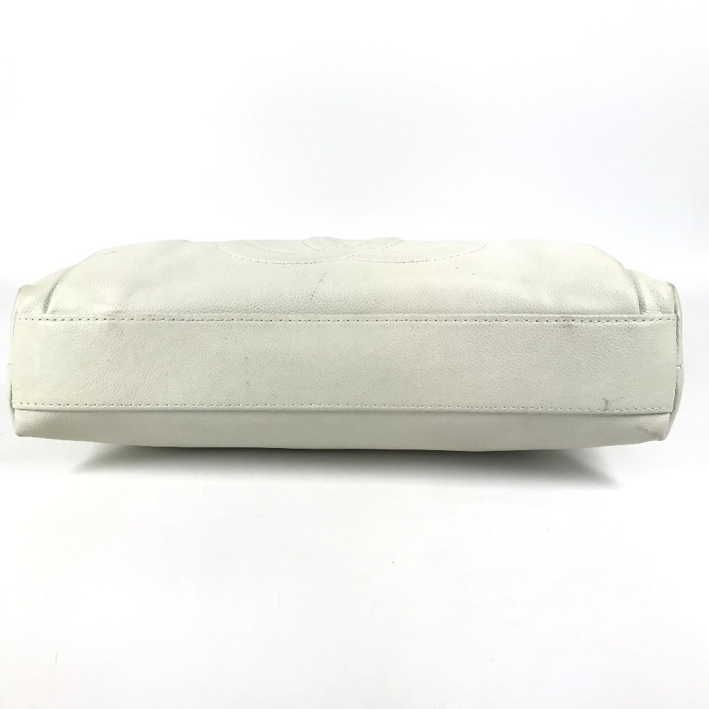 CHANEL Shoulder Bag Soft caviar skin white CC COCO Mark