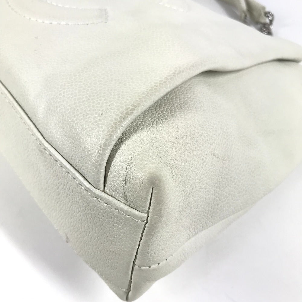CHANEL Shoulder Bag Soft caviar skin white CC COCO Mark