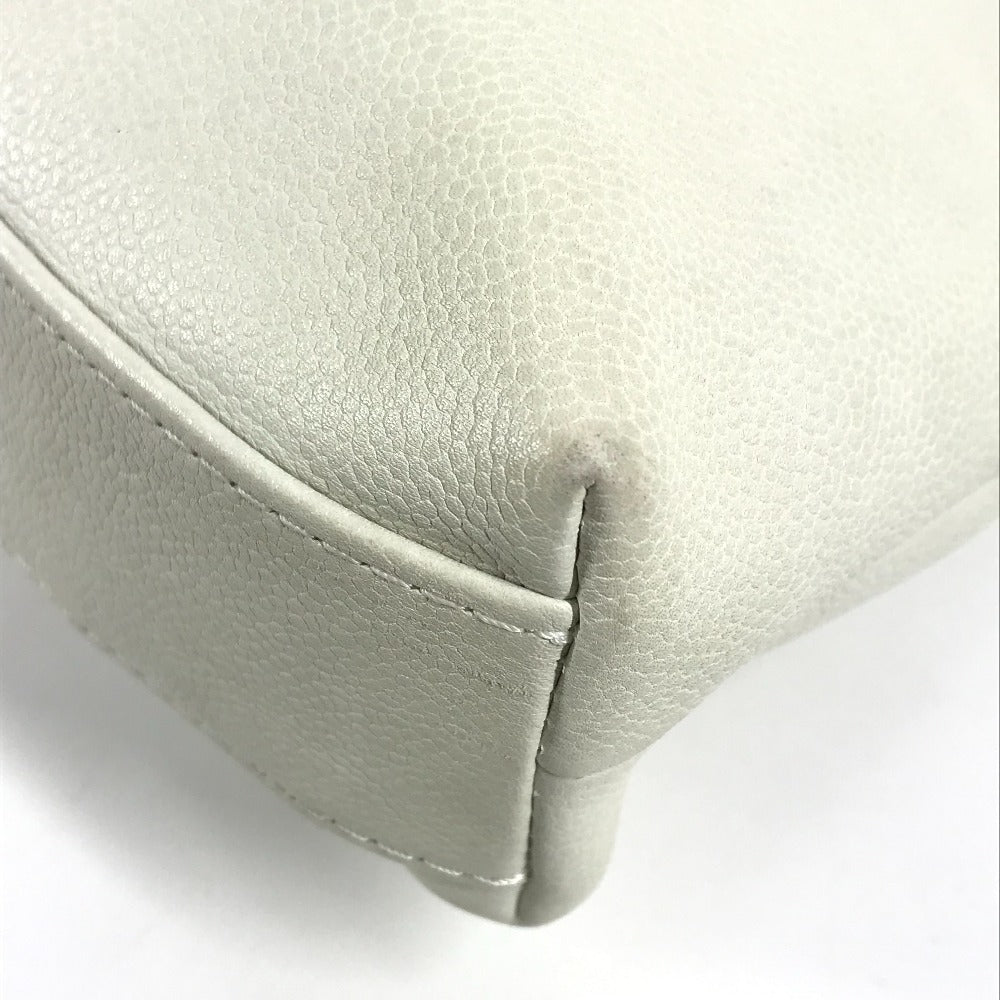 CHANEL Shoulder Bag Soft caviar skin white CC COCO Mark