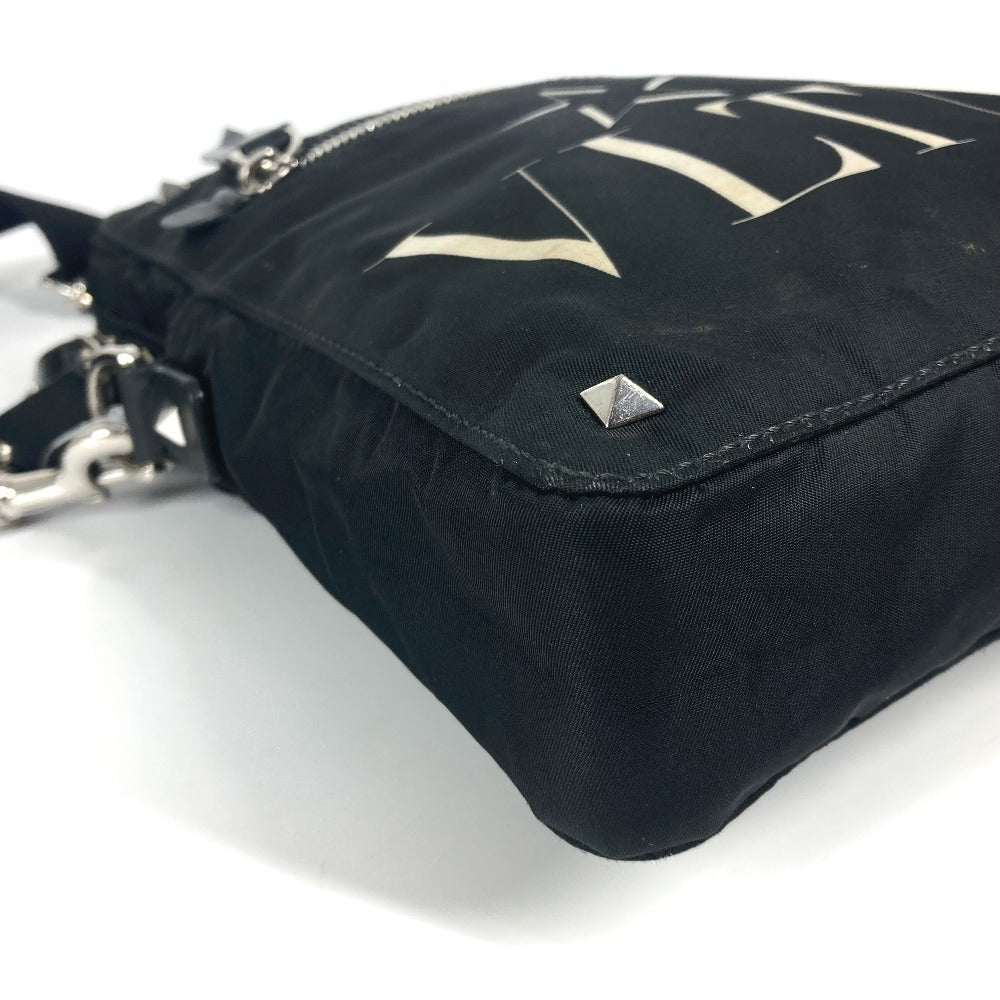 VALENTINO Shoulder Bag Nylon black logo studs