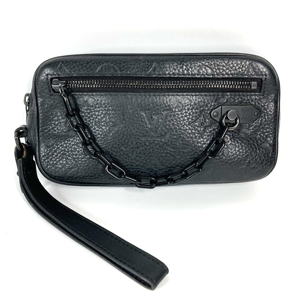 LOUIS VUITTON Clutch bag M55703 Taurillon Clemence Leather black Monogram Taurillon Clemence Chain Pochette Volga