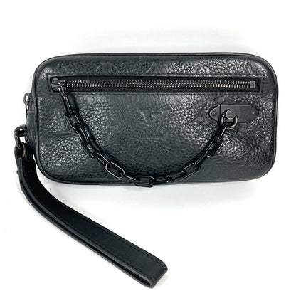 LOUIS VUITTON Clutch bag M55703 Taurillon Clemence Leather black Monogram Taurillon Clemence Chain Pochette Volga