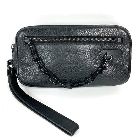 LOUIS VUITTON Clutch bag M55703 Taurillon Clemence Leather black Monogram Taurillon Clemence Chain Pochette Volga
