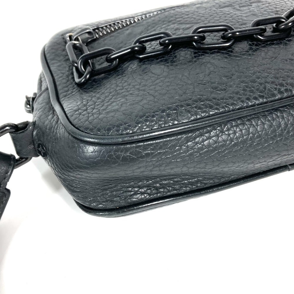 LOUIS VUITTON Clutch bag M55703 Taurillon Clemence Leather black Monogram Taurillon Clemence Chain Pochette Volga