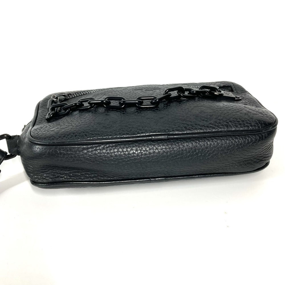 LOUIS VUITTON Clutch bag M55703 Taurillon Clemence Leather black Monogram Taurillon Clemence Chain Pochette Volga