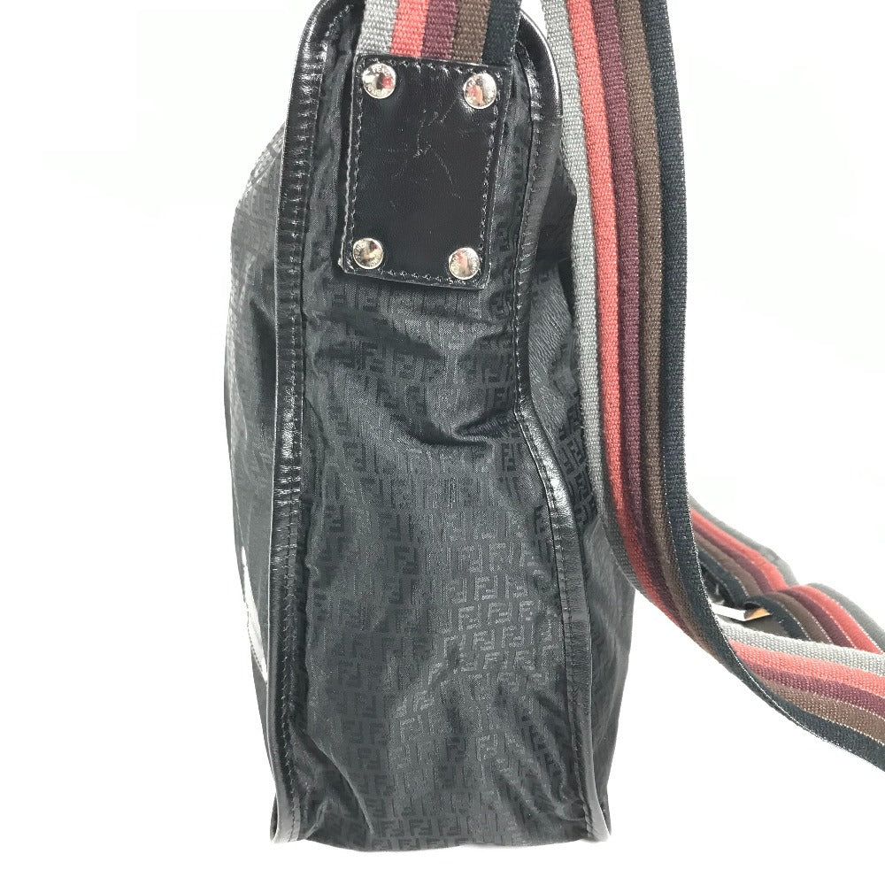 FENDI Shoulder Bag 7VA148 Leather / nylon black Zucca logo