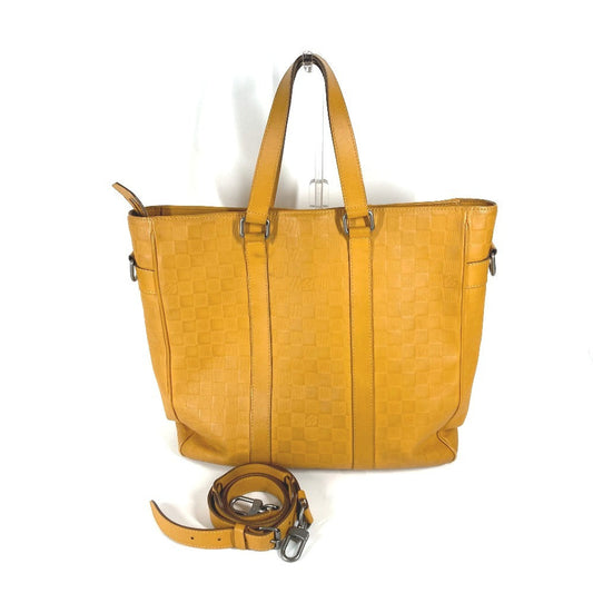 LOUIS VUITTON Tote Bag N41228 Damier Anfini Leather yellow Damier Anfini Tadao