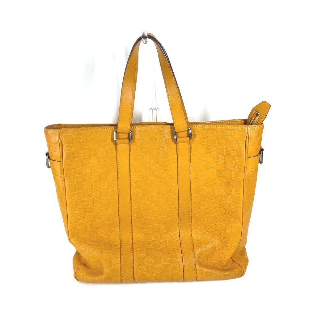 LOUIS VUITTON Tote Bag N41228 Damier Anfini Leather yellow Damier Anfini Tadao