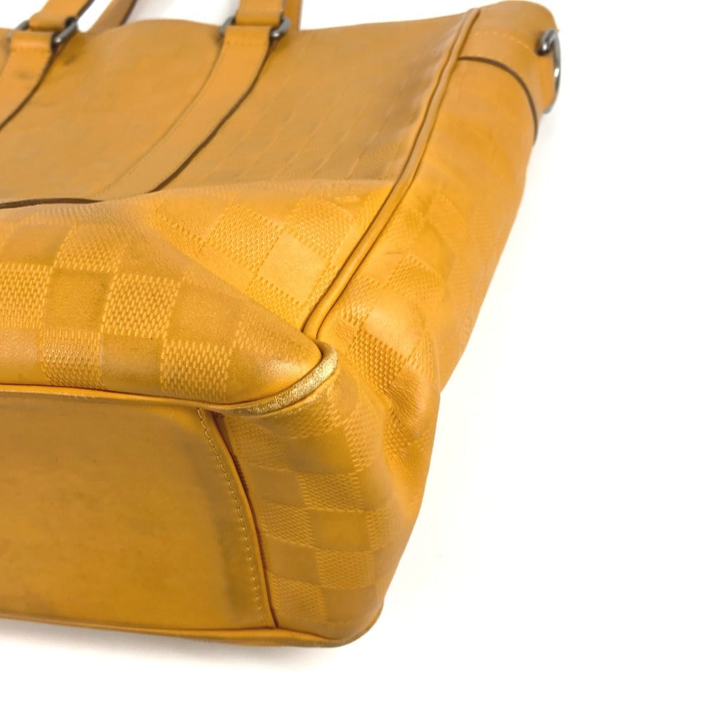 LOUIS VUITTON Tote Bag N41228 Damier Anfini Leather yellow Damier Anfini Tadao