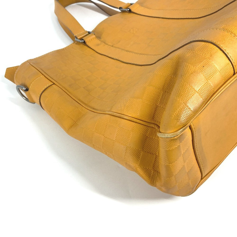 LOUIS VUITTON Tote Bag N41228 Damier Anfini Leather yellow Damier Anfini Tadao
