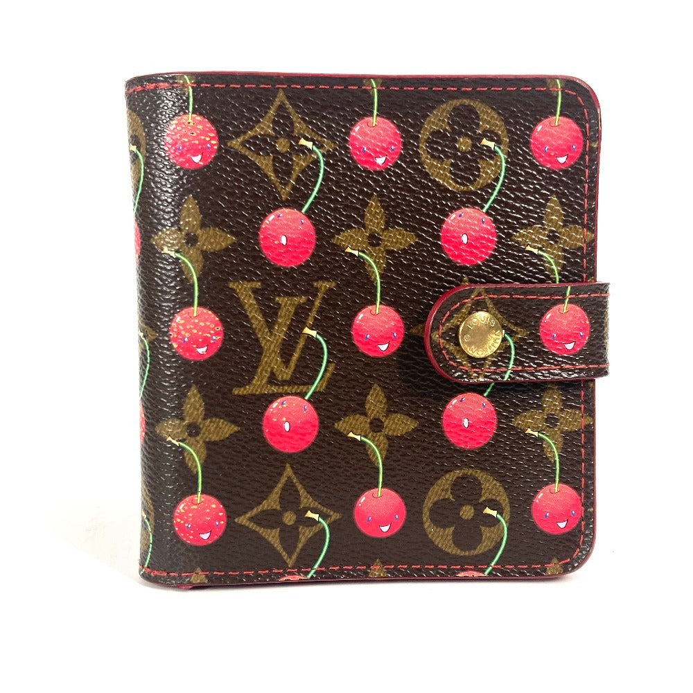 LOUIS VUITTON Folded wallet M95005 Monogram Cherry Canvas Red Monogram Cherry by Takashi Murakami Compact zip