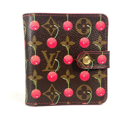 LOUIS VUITTON Folded wallet M95005 Monogram Cherry Canvas Red Monogram Cherry by Takashi Murakami Compact zip