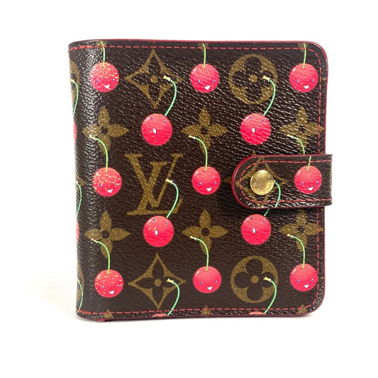 LOUIS VUITTON Folded wallet M95005 Monogram Cherry Canvas Red Monogram Cherry by Takashi Murakami Compact zip