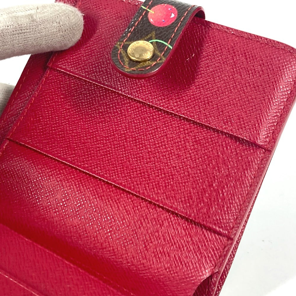 LOUIS VUITTON Folded wallet M95005 Monogram Cherry Canvas Red Monogram Cherry by Takashi Murakami Compact zip
