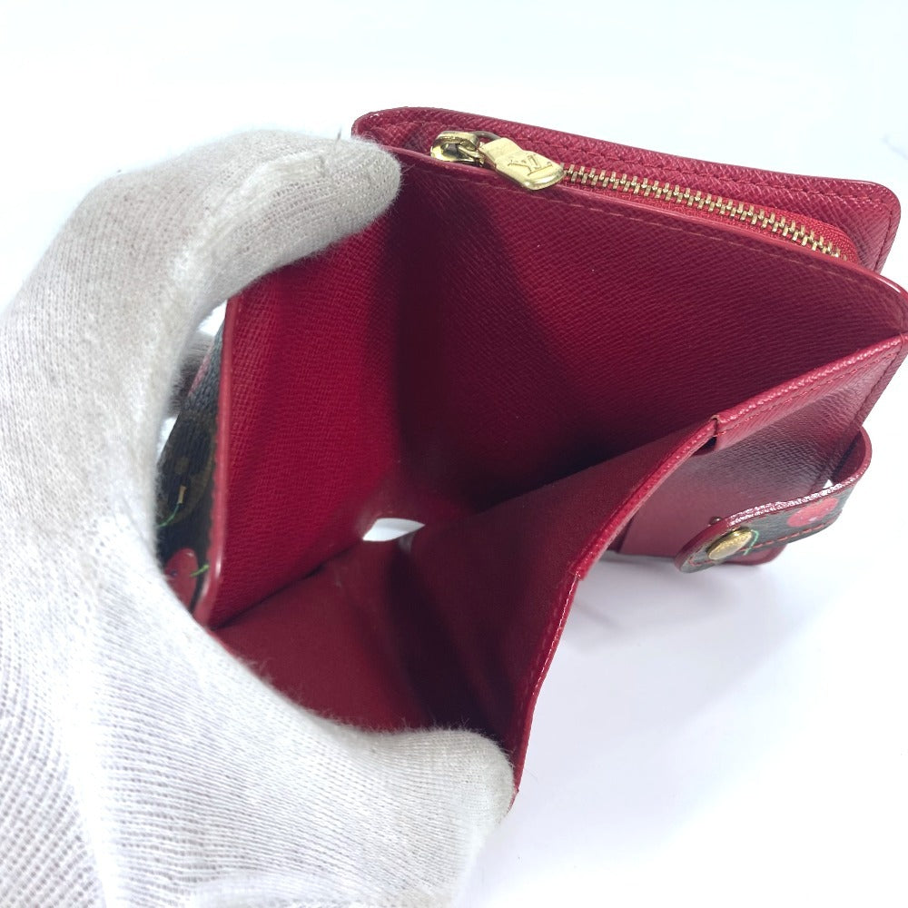 LOUIS VUITTON Folded wallet M95005 Monogram Cherry Canvas Red Monogram Cherry by Takashi Murakami Compact zip