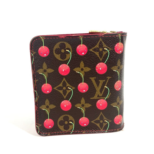 LOUIS VUITTON Folded wallet M95005 Monogram Cherry Canvas Red Monogram Cherry by Takashi Murakami Compact zip