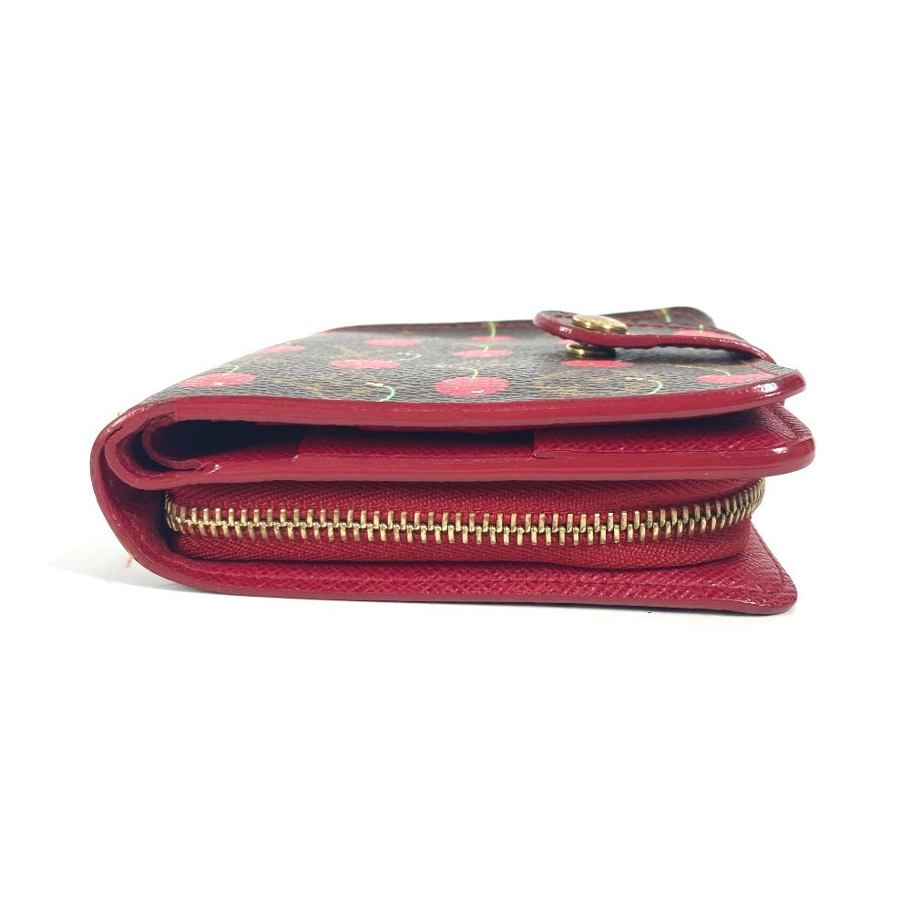 LOUIS VUITTON Folded wallet M95005 Monogram Cherry Canvas Red Monogram Cherry by Takashi Murakami Compact zip