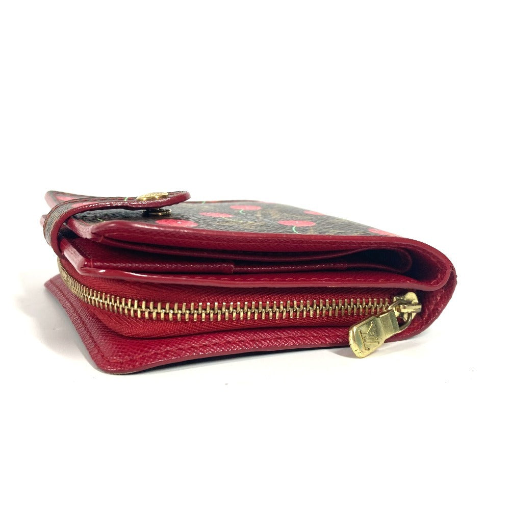 LOUIS VUITTON Folded wallet M95005 Monogram Cherry Canvas Red Monogram Cherry by Takashi Murakami Compact zip