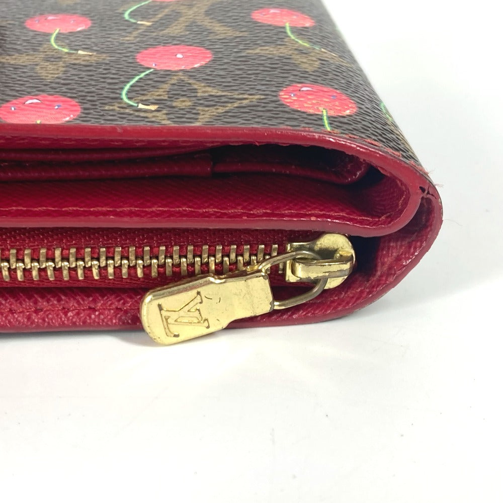 LOUIS VUITTON Folded wallet M95005 Monogram Cherry Canvas Red Monogram Cherry by Takashi Murakami Compact zip